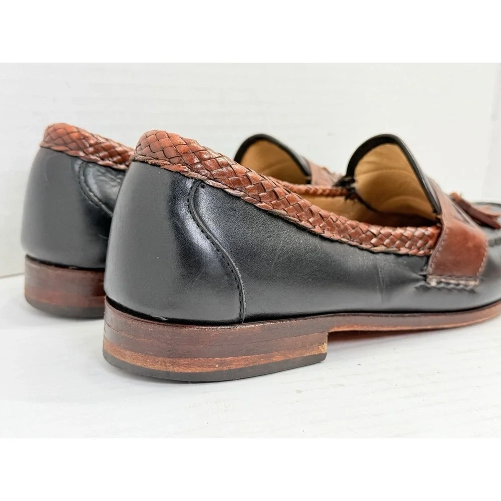 Allen Edmonds Maxfield Tassel Loafers Black Brown Leather Men's US 10 B